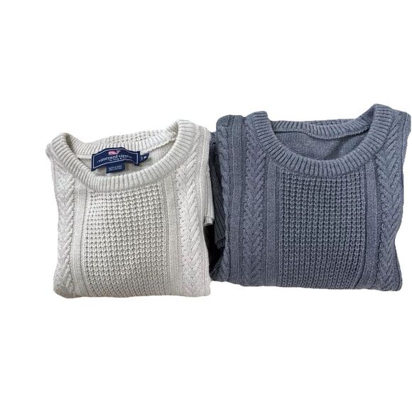 Vineyard Vines Sweaters - Vineyard Vines Cable Knit Sweater Medium Bundle Of 2 Pullover Fisherman Capsule